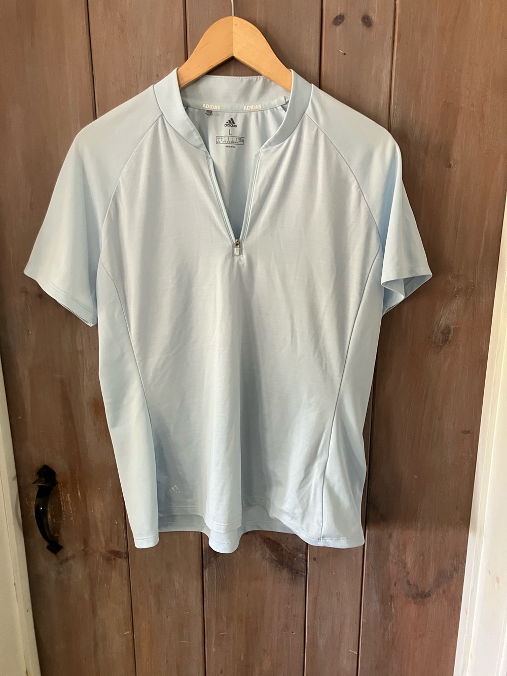 adidas Pale Blue Half-Zip Performance Shirt